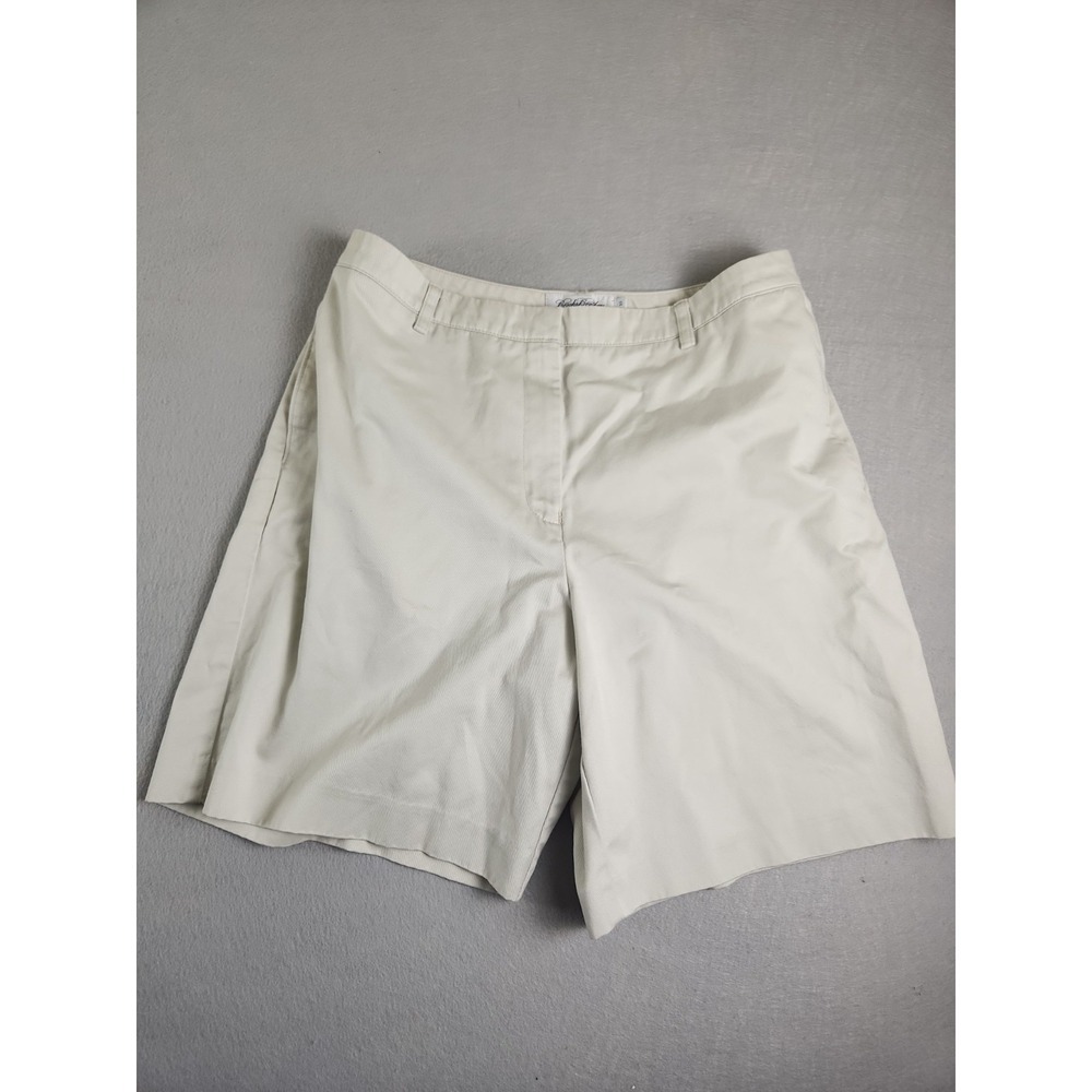 Brooks Brothers Women's Khaki Bermuda Golf Shorts Size 10 Flat Front Chino